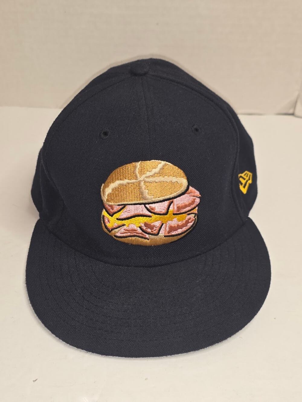 Trenton Thunder Pork Roll Logo New Era 59FIFTY Snapback Hat Navy Blue Size 8